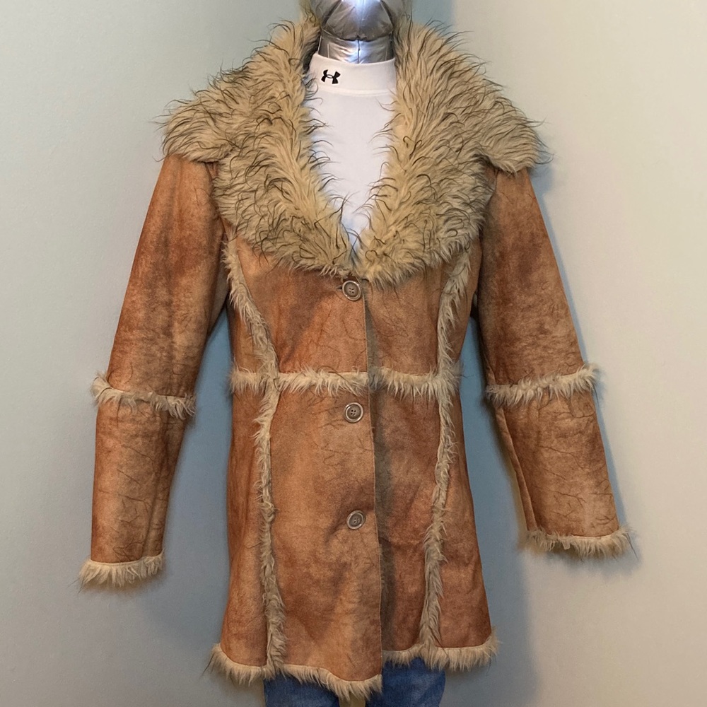 Faux Fur Trimmed Tan Coat